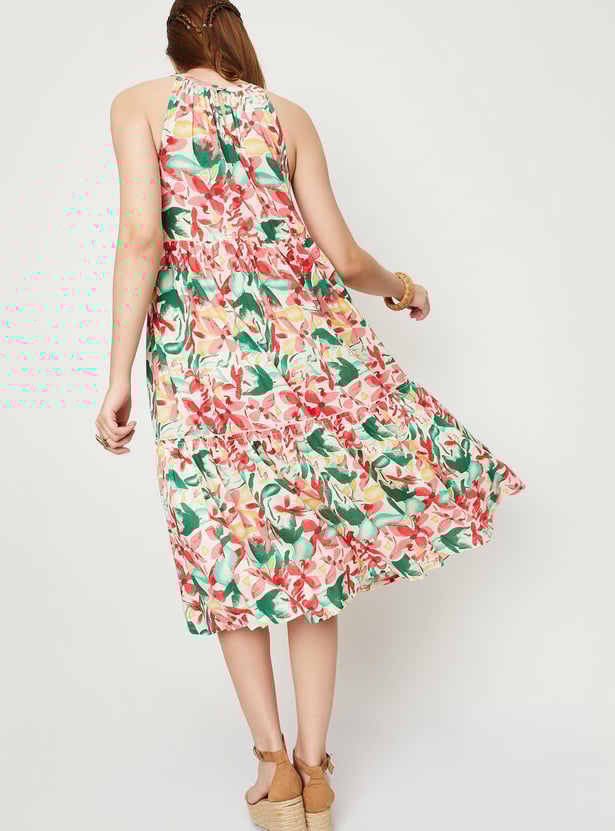 Women Printed Halter Neck Dress