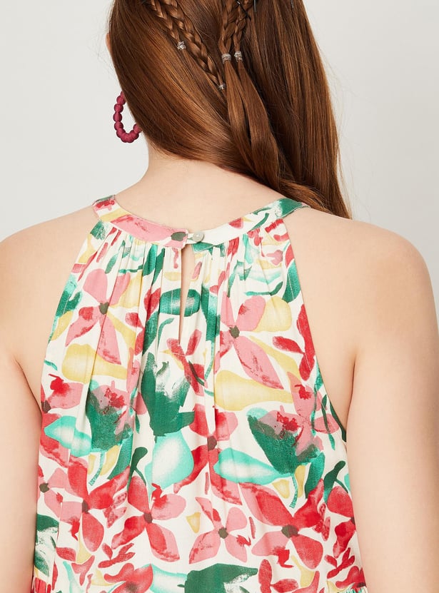 Women Printed Halter Neck Dress