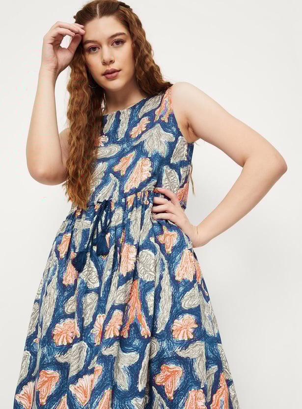 Women All-Over Printed Gathered A-line Dress