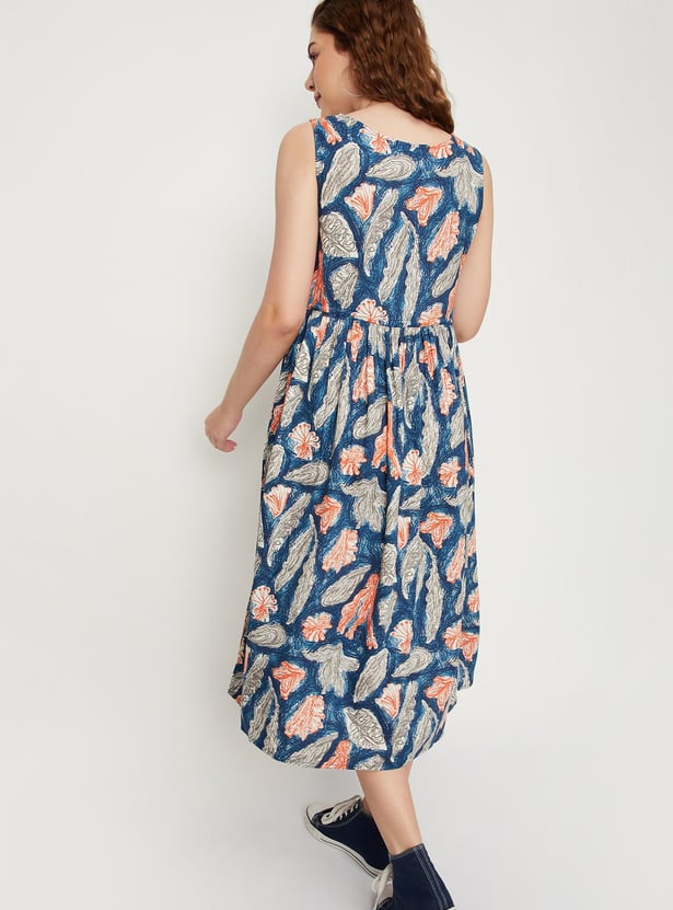 Women All-Over Printed Gathered A-line Dress