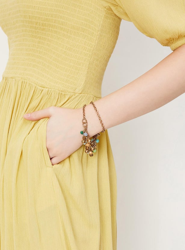 Women Smocked Fit and Flare Dress
