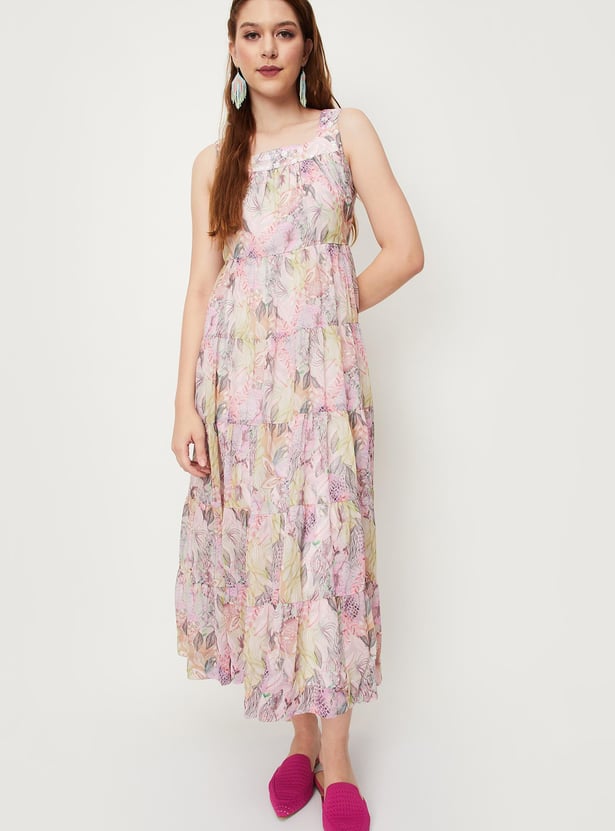 Women Printed Tiered Maxi Dress