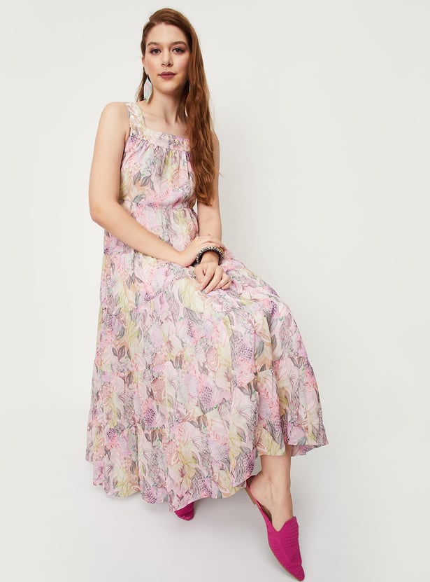 Women Printed Tiered Maxi Dress