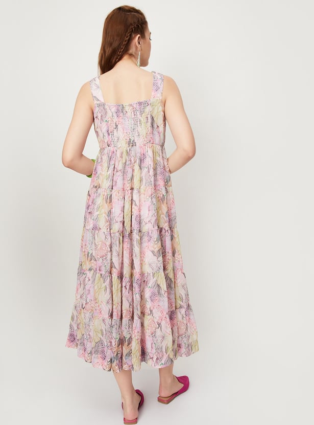 Women Printed Tiered Maxi Dress