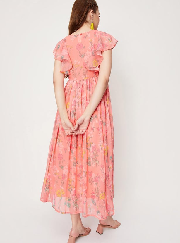 Women Printed Ruffled Maxi Dress