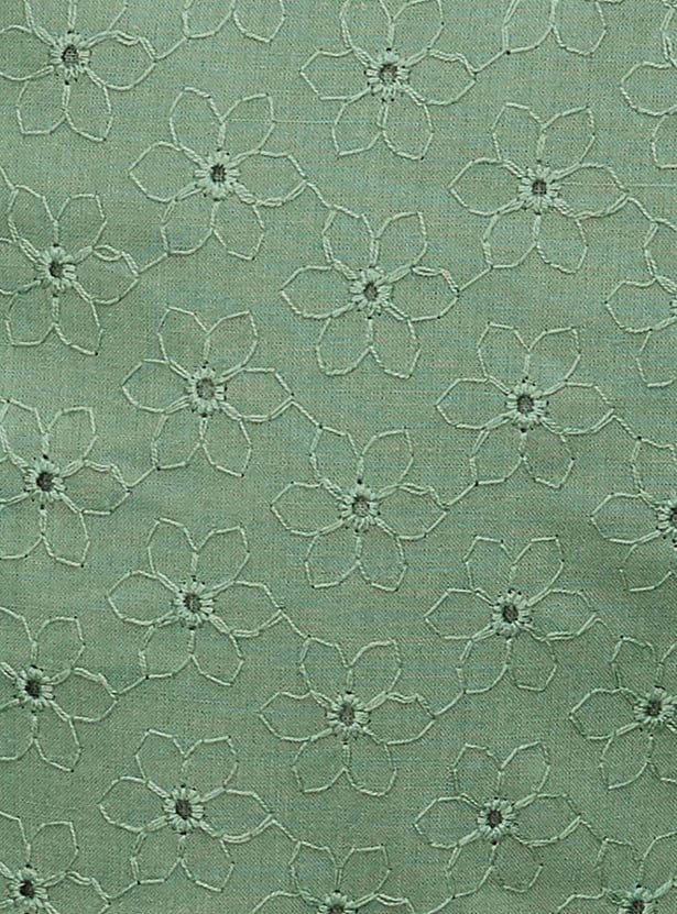 Women Schiffli Yarn Dyed Shift Dress