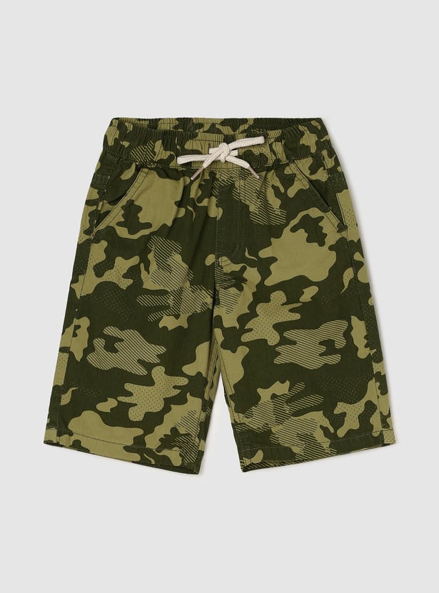 Boys Camouflage Printed Bermuda Shorts