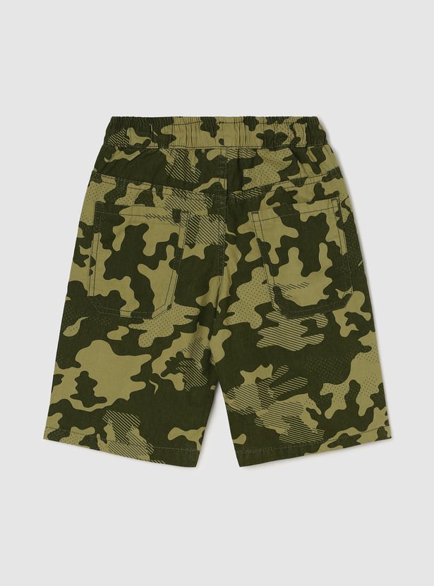 Boys Camouflage Printed Bermuda Shorts