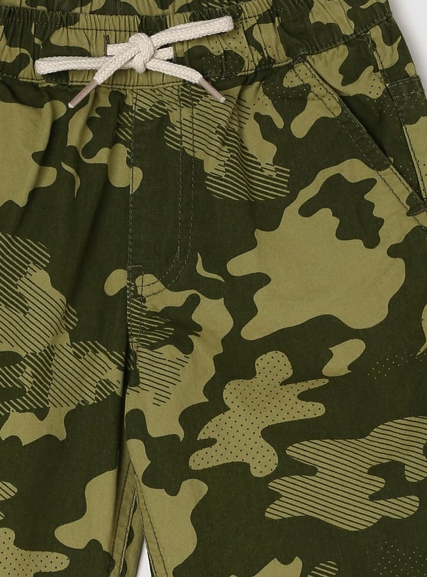 Boys Camouflage Printed Bermuda Shorts