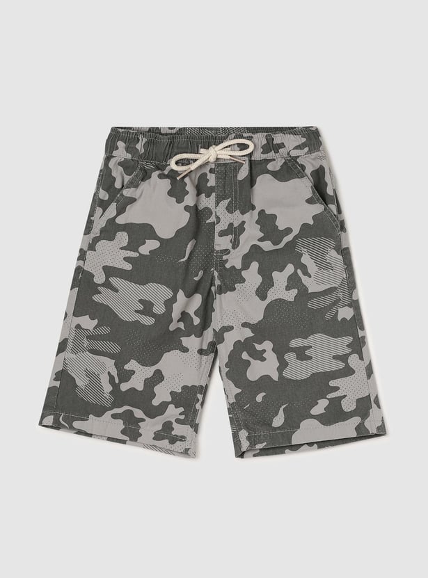 Boys Camouflage Printed Bermuda Shorts