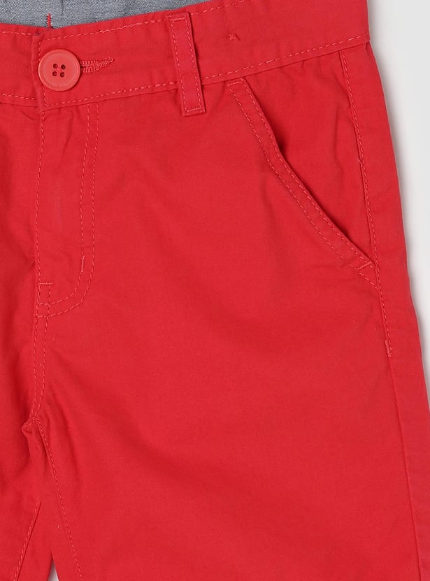 Boys Solid Woven Shorts