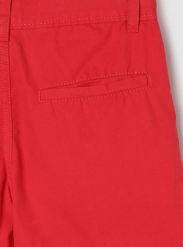 Boys Solid Woven Shorts