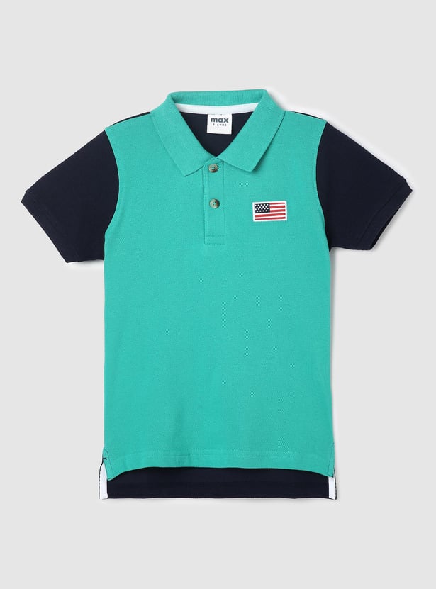 Boys Colourblock Polo T-shirt