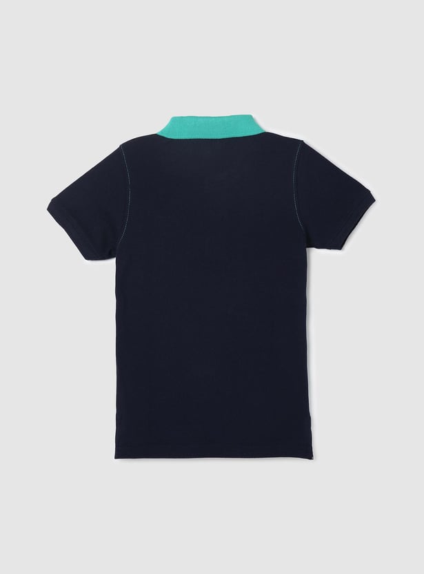 Boys Colourblock Polo T-shirt