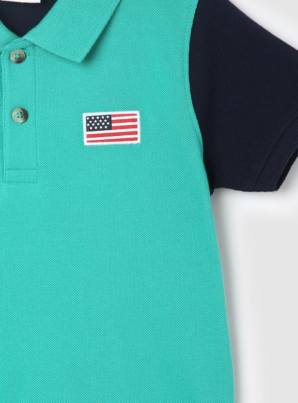 Boys Colourblock Polo T-shirt