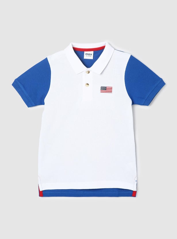 Boys Colourblock Polo T-shirt
