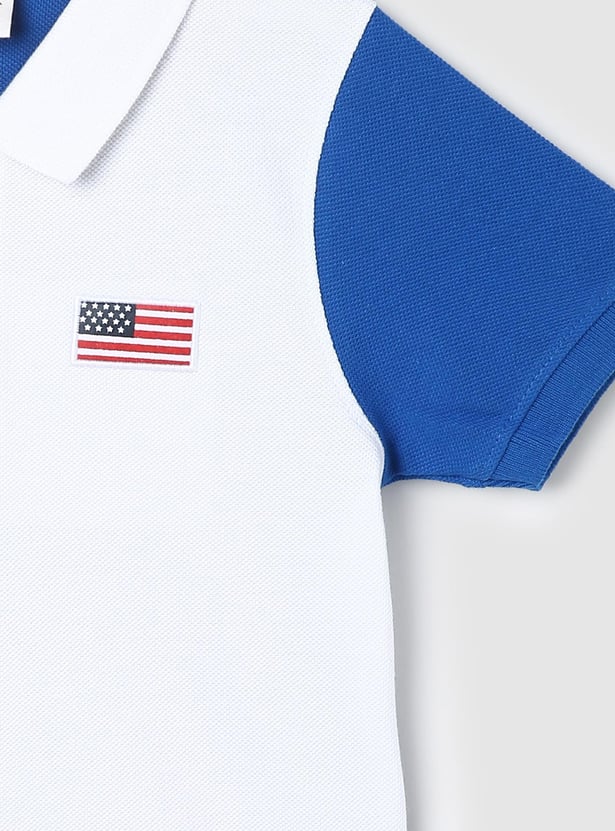 Boys Colourblock Polo T-shirt