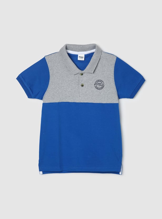 Boys Colourblock Polo T-shirt
