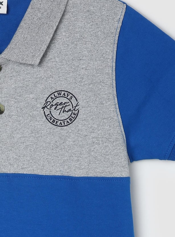 Boys Colourblock Polo T-shirt