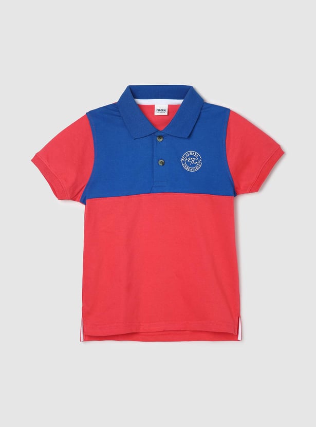 Boys Colourblock Polo T-shirt