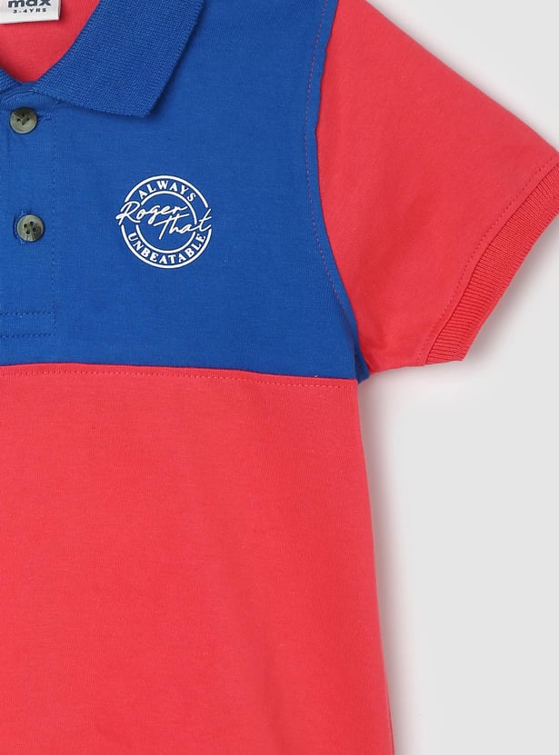 Boys Colourblock Polo T-shirt