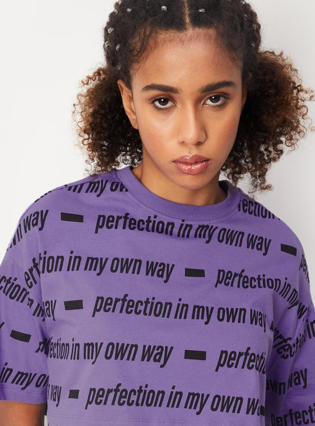Women Printed Layered Crop T-shirt