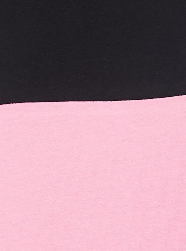 Women Colourblock Zipper T-shirt