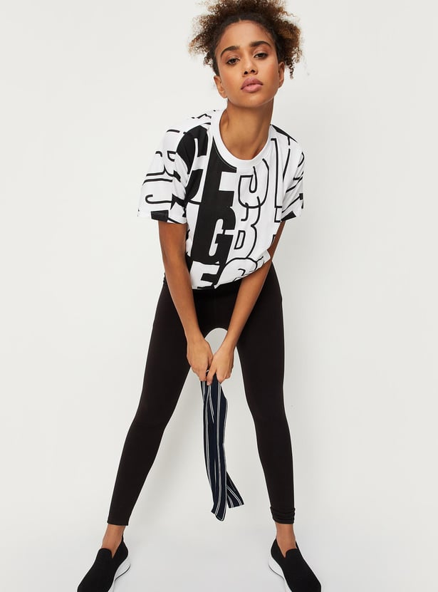 Women Typographic Printed Sports T-shirt