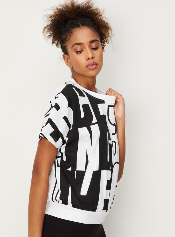 Women Typographic Printed Sports T-shirt