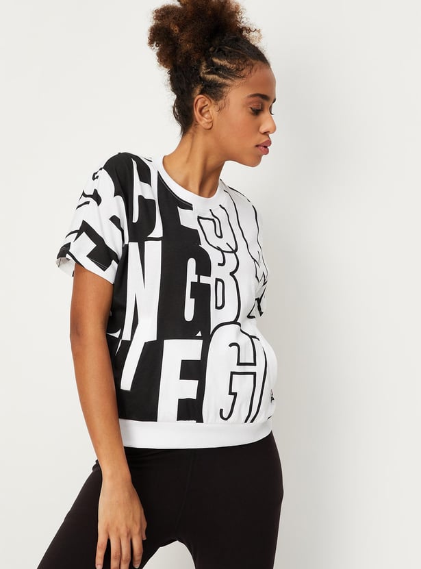Women Typographic Printed Sports T-shirt