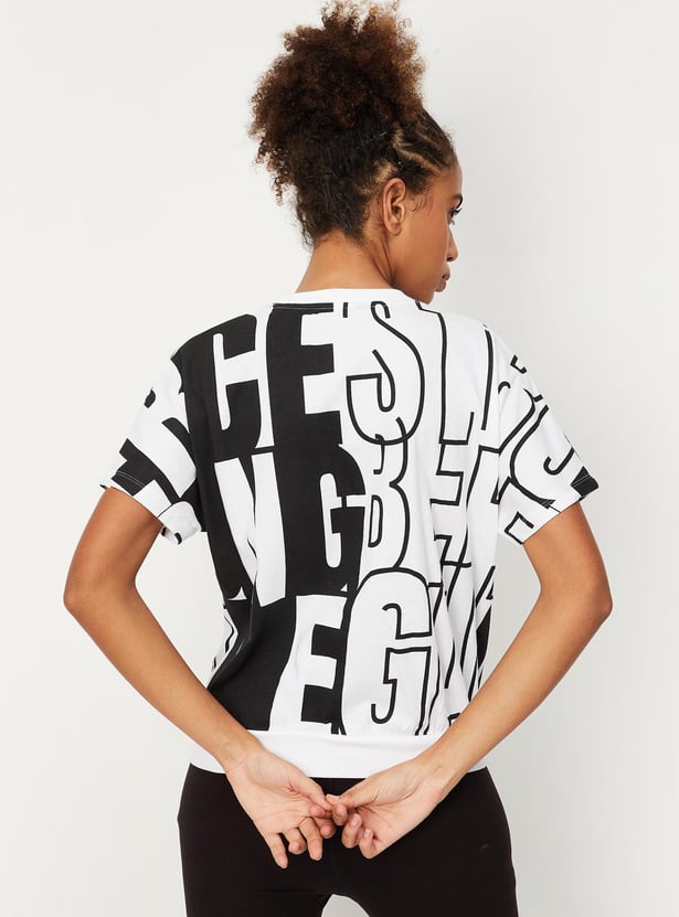 Women Typographic Printed Sports T-shirt
