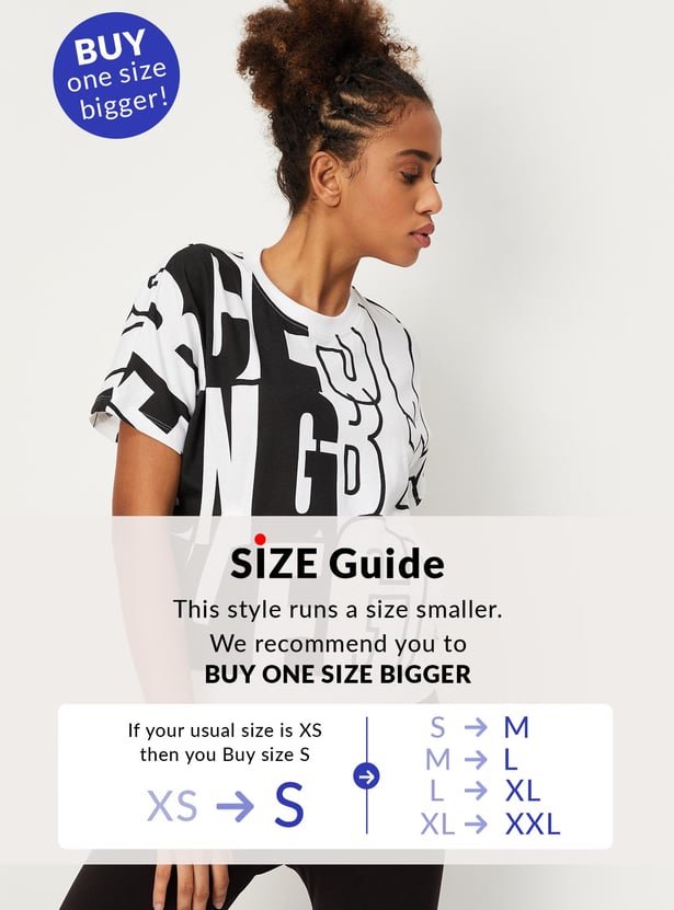 Women Typographic Printed Sports T-shirt