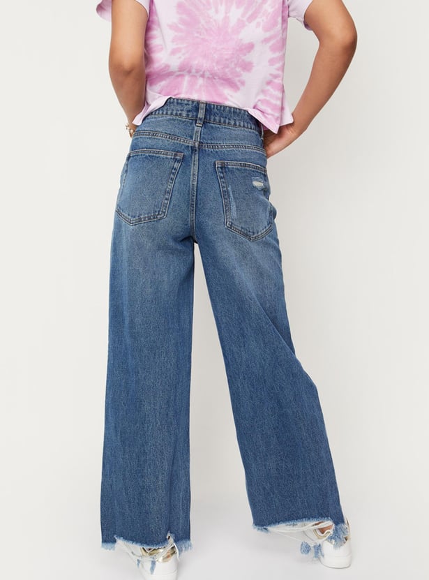 Women Ripped Mom Fit Jeans