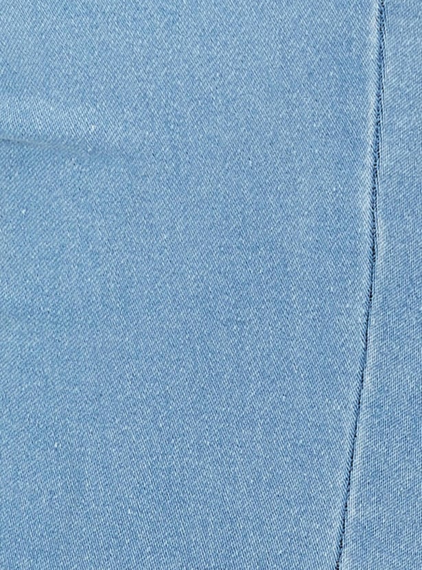 Women Washed Elasticated Waist Jeggings