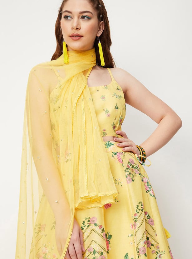 Women Embellished Mesh Dupatta