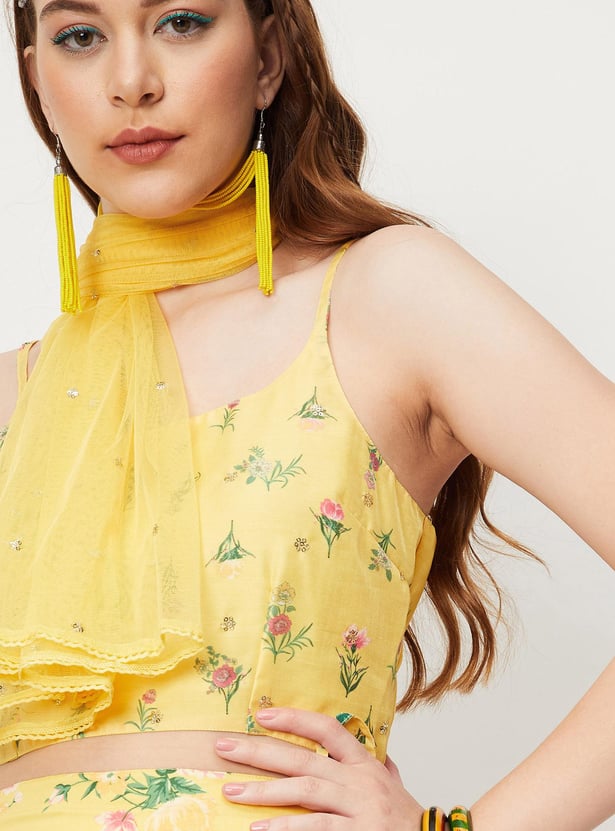 Women Embellished Mesh Dupatta