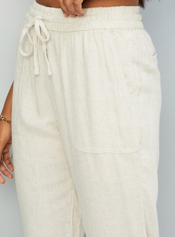 Women Solid Woven Joggers