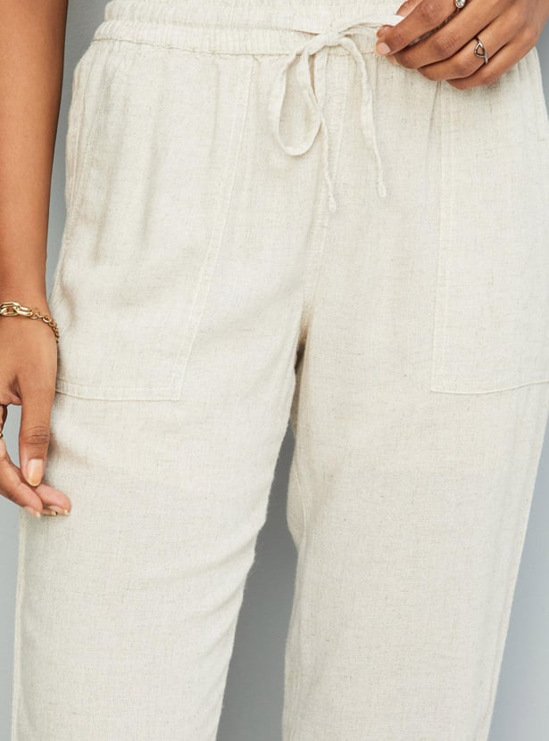Women Solid Woven Joggers