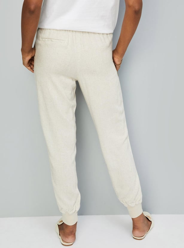Women Solid Woven Joggers