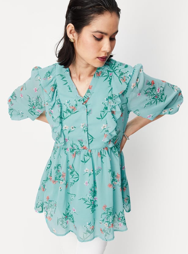 Women Printed Ruffled Tunic