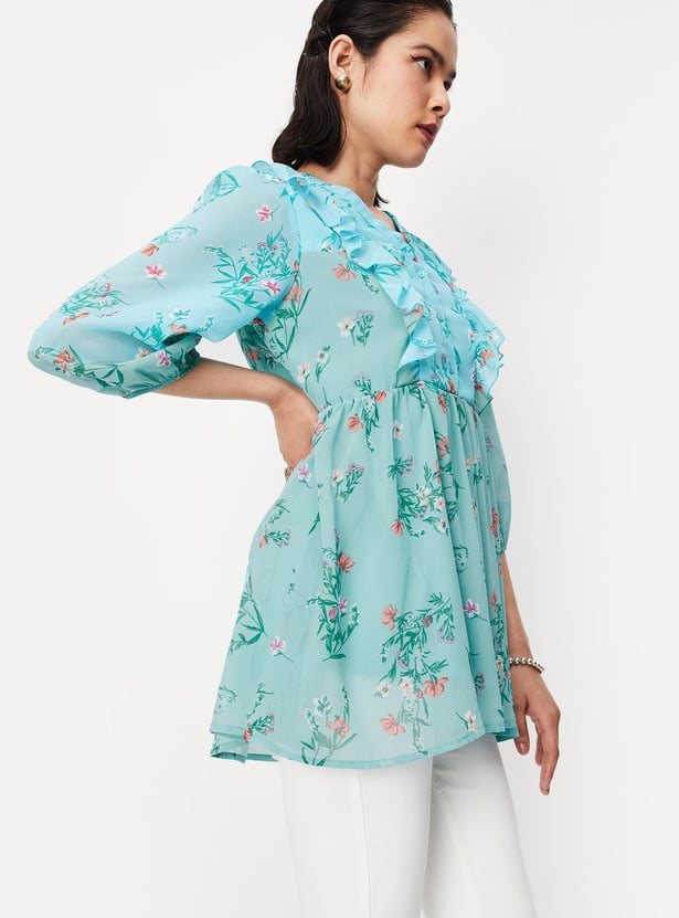 Women Printed Ruffled Tunic