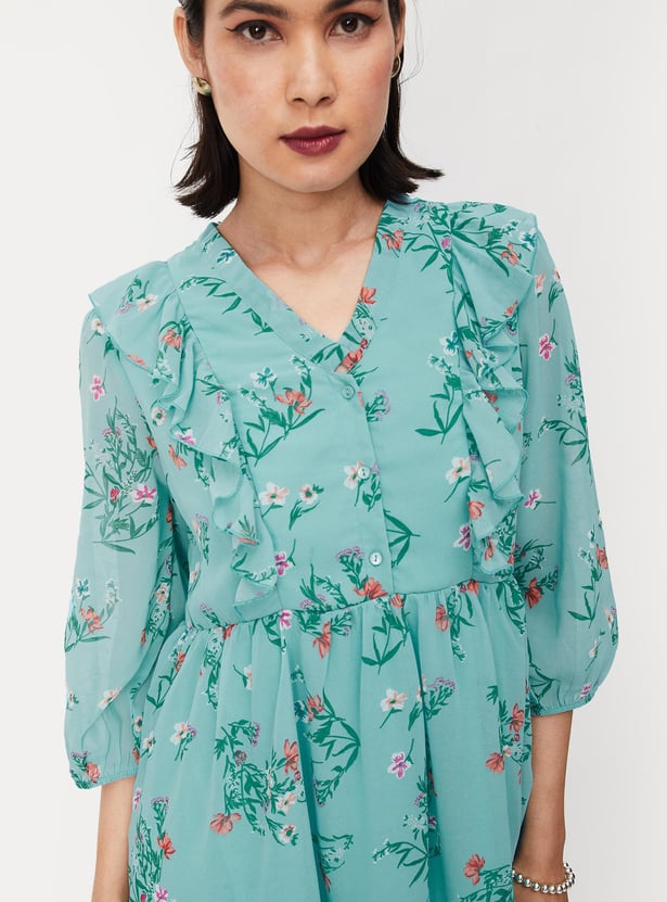 Women Printed Ruffled Tunic
