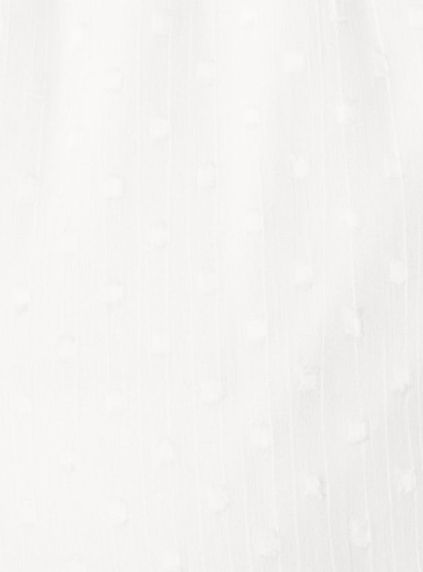 Women Dobby Woven Flared Dress