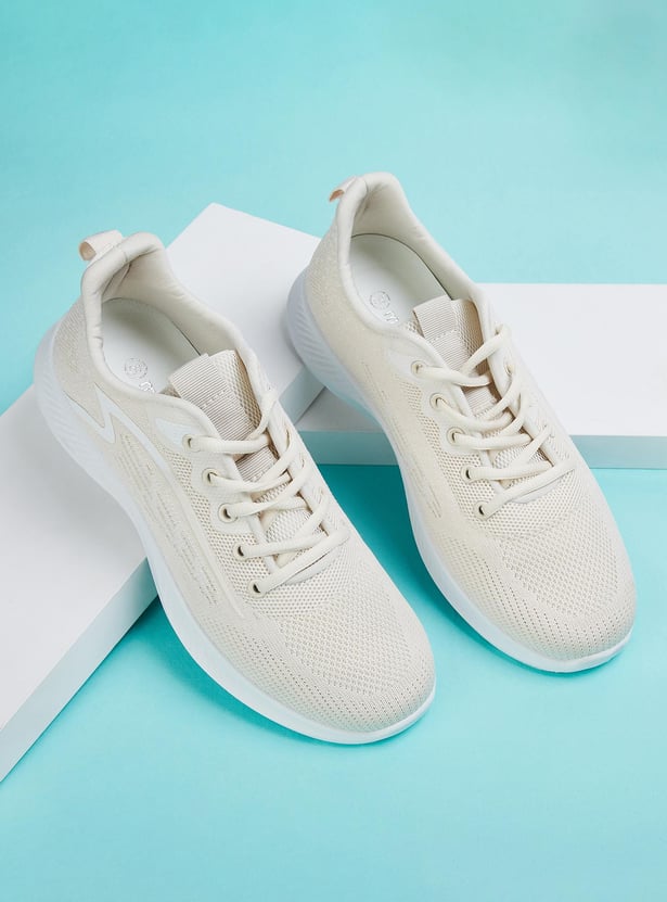 Women Knit Lace-Up Sports Shoes