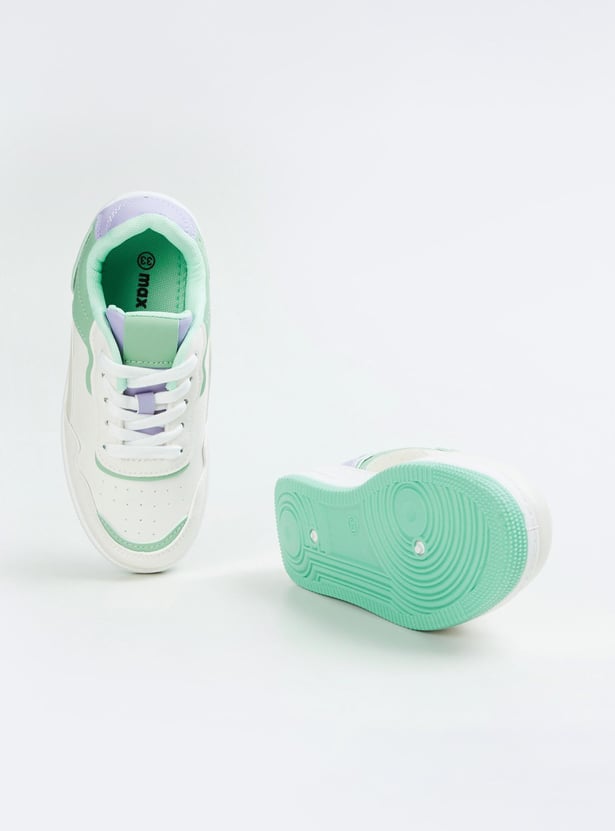 Girls Colourblock Lace-Up Casual Shoes
