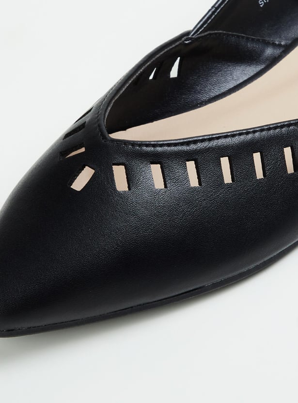 Women Solid Cutout Detail Ballerinas