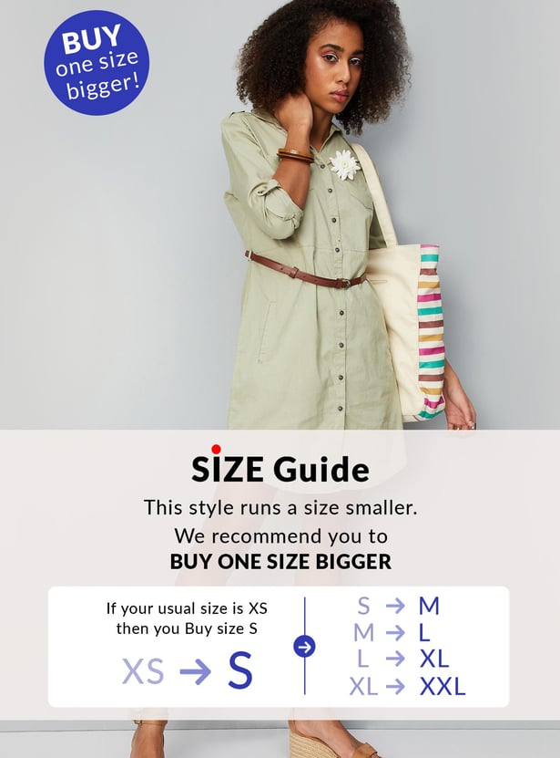 Women Solid Belted Tunic