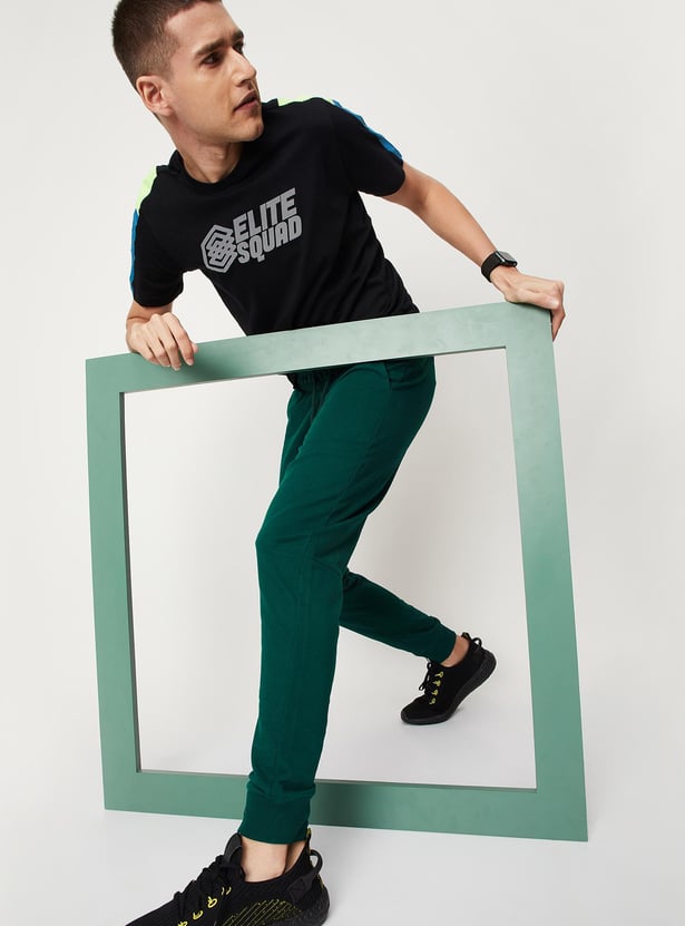 Men Panelled Skinny Fit Athleisure Joggers