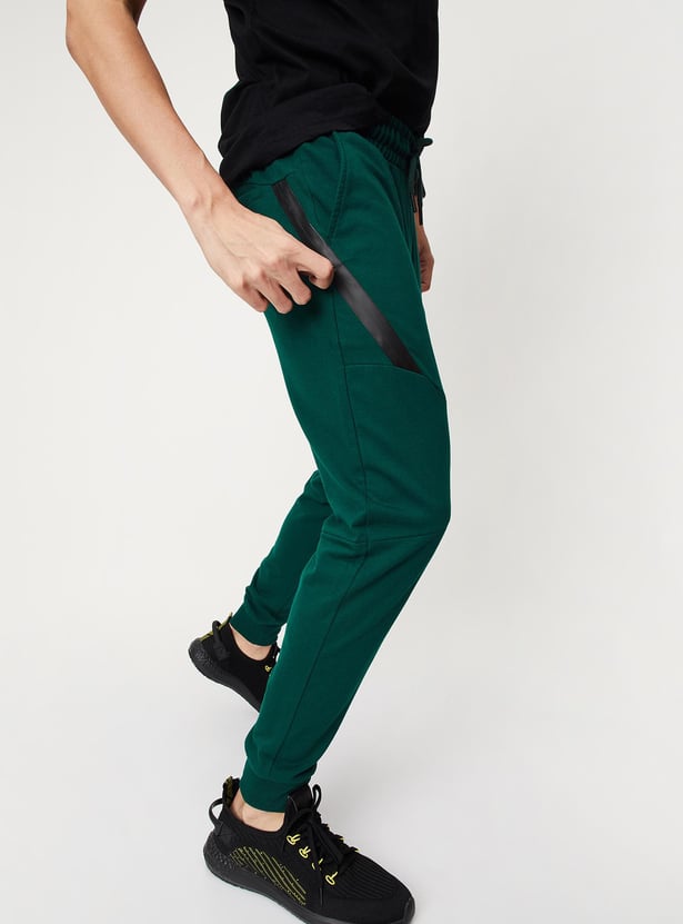 Men Panelled Skinny Fit Athleisure Joggers