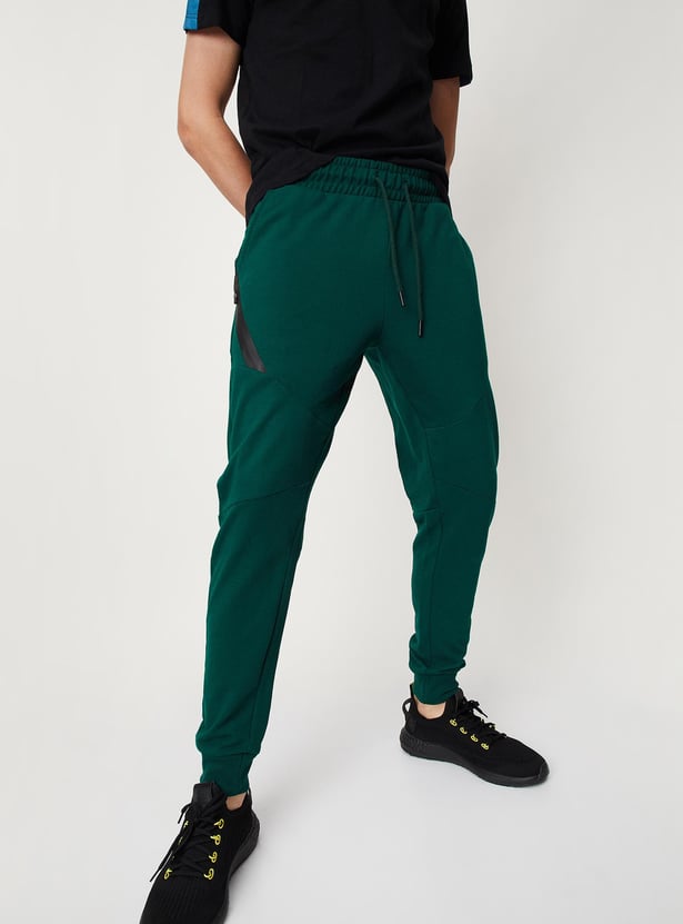 Men Panelled Skinny Fit Athleisure Joggers